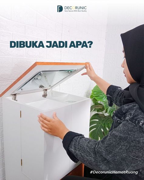 Meja rias kaca hemat ruang Info pemesanan : WA 085728172379 Cek katalog produk di www.decorunic.id #decorunichematruang #furniturehematruang #decorunic Space Saving, Light Box