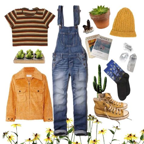 Art Students Outfit Aesthetic, Artsie Aesthetic Outfits, Mustard Yellow Converse Outfit, Honey Aesthetic Outfit, Suncore Aesthetic Outfits, Mustard Yellow Outfit Aesthetic, Suncore Outfits, Art Kid Aesthetic Outfit, Art Mom Aesthetic Outfit