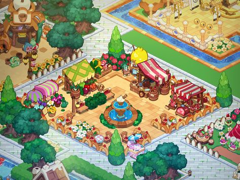 Jellybean Farm Layout Crk, Cookie Run Kingdom Garden Layout, Cookie Run Kingdom Ideas, Cookie Run Kingdom City Idea, Crk Kingdom Layout Ideas, Crk Builds, Crk Designs, Cookie Run Kingdom Layout, Crk Ideas