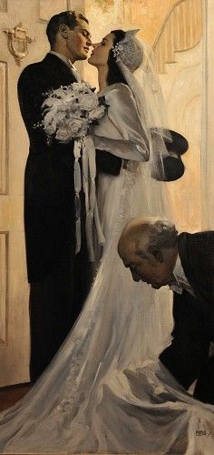 Andrew Loomis, Romance Art, Soyut Sanat Tabloları, Wedding Illustration, Vintage Romance, Vintage Bride, Wedding Art, Vintage Life, Romantic Art