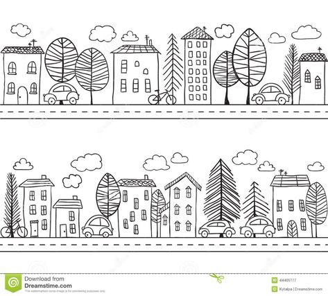 Houses Doodles Seamless Pattern Stock Vector - Illustration of home, scribble: 44405777 House Doodle, Seni Pastel, Seni Origami, House Quilts, House Drawing, Bullet Journal Doodles, Urban Sketching, Journal Doodles, Pattern Illustration