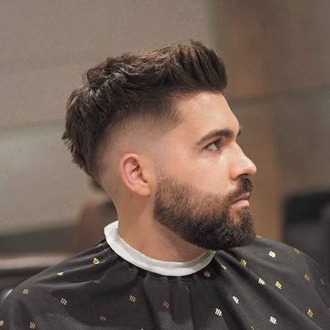 Beard For Men Style, Fawk Hawk Haircut, Faux Fade Haircut Men, Mens Haircut Fohawk Fade, Men’s Faux Hawk Fade, Male Faux Hawk, Drop Fade Faux Hawk, Men's Fohawk Haircut, European Faux Hawk Men