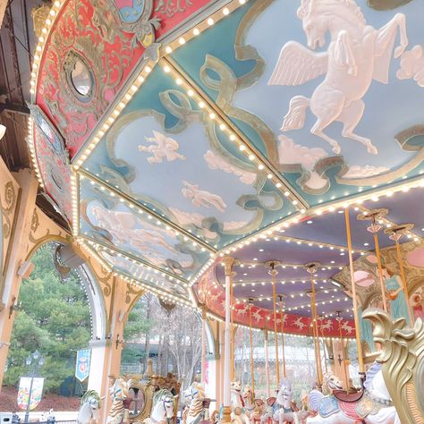 #carousel #aesthetic #disney #horse Abandoned Carousel Aesthetic, Pink Carousel Aesthetic, Carosel Horse Aesthetic, Carrusel Aesthetic, Fairground Aesthetic, Funfair Aesthetic, Disney Carousel, Carousel Aesthetic, Cute Carousel