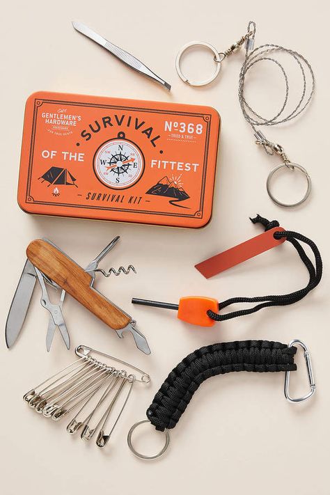 Anthropologie Gentlemen's Hardware Survival Kit Primitive Survival, Survival Quotes, Groom Accessories, Survival Shelter, Survival Life, Unique Gifts For Men, Wilderness Survival, Modern Gentleman, Survival Prepping