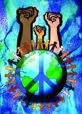 unity peace love human people raised fist world symbol sign art poster canvas prints cool lovely paz Humanity Poster Drawing, Poster About Community Drawing, Subsidiarity And Solidarity Poster, Symbols Of Unity, Subsidiarity Poster, Unity Lettering Drawing, Poster About Community, Cultivating A Culture Of Peace Poster, G 20 Poster