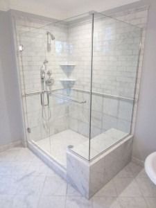 Shower With Bench, Bathtub Makeover, Shower Remodel Diy, Small Shower Remodel, Master Shower, Small Showers, Shower Seat, Steam Showers Bathroom, Diy Bathroom Remodel