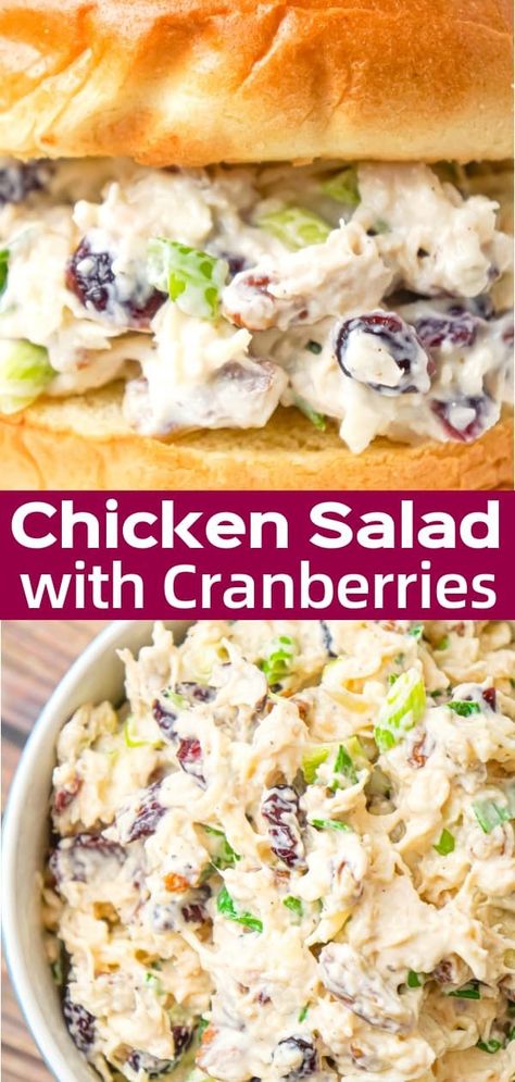 Chicken Salad With Cranberries, Canned Chicken Salad Recipe, Salad With Cranberries, Best Chicken Salad Recipe, Cranberry Chicken Salad, Chicken Salad Sandwich Recipe, Can Chicken Recipes, Chicken Salad Recipe Easy, Cranberry Chicken