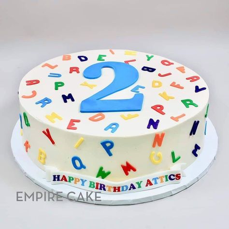 Simple Fondant Cake, Alphabet Birthday Parties, Abc Birthday Parties, Doodle Cake, Alphabet Party, Thomas The Train Birthday Party, Alphabet Birthday, Alphabet Cake, Boys First Birthday Cake