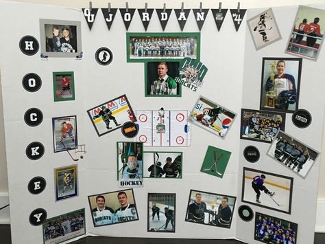 Senior hockey board! Hockey Senior Boards, Senior Hockey Boards, Senior Night Posters Hockey, Photo Display Party, Hockey Senior Night, Senior Night Poster Ideas, Soccer Senior Night Posters, Senior Poster Board Ideas, Baseball Senior Night