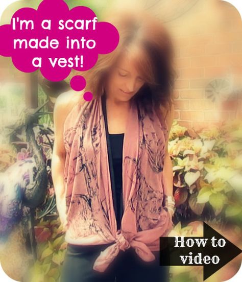 How To Tie A Scarf Into A Vest, Scarf Vest How To Tie A, Scarf Wrapping Ideas, Scarf Into Vest, Scarfs Ideas, Diy Drapes, Cruise Wardrobe, Adventure Fashion, Happy Sunday Morning