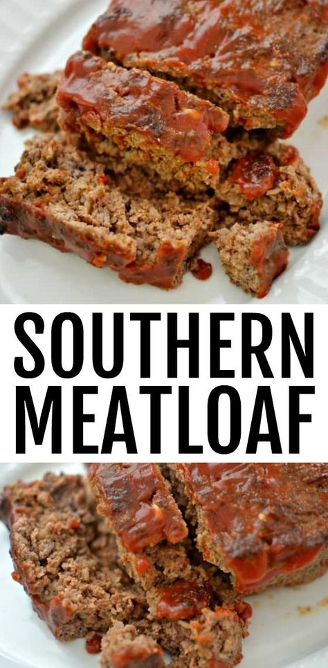 Simple Southern Meals, Soul Food Meatloaf, Old Southern Recipes, Old School Soul Food, Southern Style Meatloaf, Quick Meatloaf Recipes, Southern Meatloaf, Meatloaf Recipes Pioneer Woman, Southern Dinner