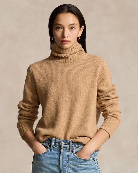 Wool Turtleneck Sweater | Ralph Lauren Sweatpants And Sweater, Sweater Ralph Lauren, Wool Turtleneck Sweater, Sweaters And Cardigans, Wool Turtleneck, Knit Tops, Women's Sweaters, Oversized Silhouette, Color Collection