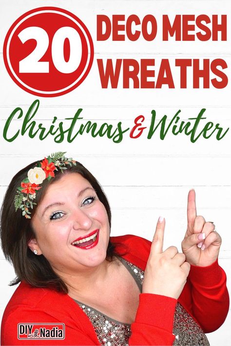 How To Make Deco Mesh Christmas Wreaths, Deco Mesh Winter Wreaths Diy, Winter Mesh Wreaths For Front Door, Mesh Wreath Tutorial Christmas, Step By Step Wreath Making, New Decoration Ideas, Christmas Wreaths Mesh, Christmas Tree Wreath Diy Mesh, Diy Mesh Christmas Wreath