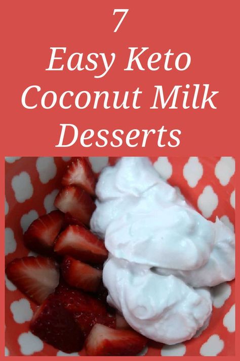 7 Keto Coconut Milk Recipes – Easy low carb and sugar free dessert recipe ideas that make a delicious creamy pudding with only a few ingredients – including chia pudding, smoothies, truffles and more ketogenic treats. Keto Coconut Milk Recipes, Whipped Cream Recipe Easy, Coconut Milk Recipes Dessert, Whipped Coconut Milk, Easy Keto Desserts, Coconut Milk Whipped Cream, Coconut Milk Dessert, Milk Recipes Dessert, Low Carb Desserts Easy