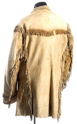 Coat; Buckskin, Shoulder Fringe, Embroidered Cuffs, Military Buttons. American Frontiersman, Indian Shield, Buckskin Jacket, Mountain Man Shirt, Buckskin Clothing, Native Clothes, Mountain Man Clothing, Tanning Hides, Mountain Man Rendezvous