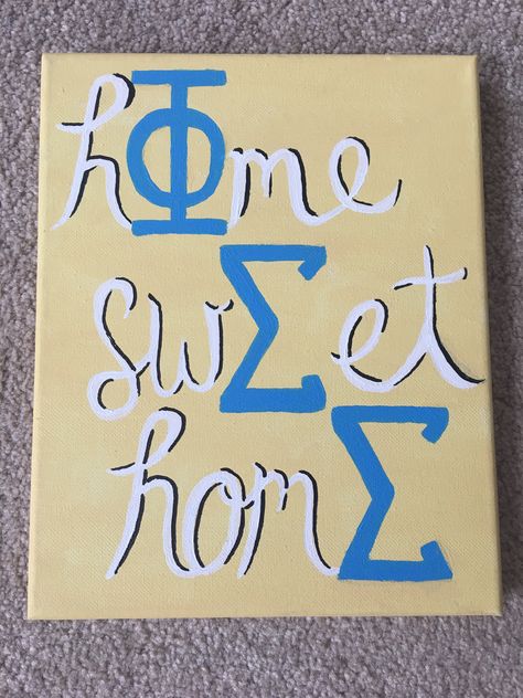 Sorority Canvas Phi Sigma Sigma, Phi Sigma Sigma Canvas Paintings, Tri Sigma Paintings, Phi Sigma Sigma Graphic, Phi Sigma Sigma Canvas, Sorority Painting Ideas, Tri Sigma Canvas, Phi Sigma Sigma Letters, Sigma Greek Letter