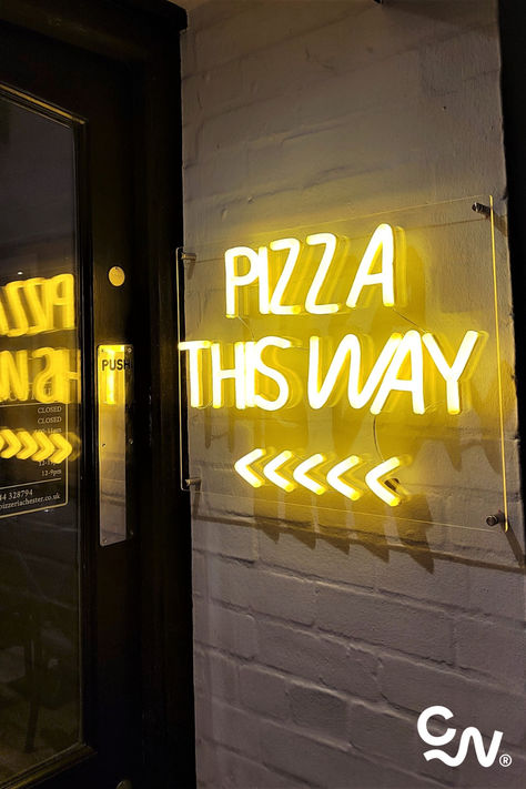 Check out the eye-catching LED neon logos, artwork, and wall signs we made for Italian restaurants, pizzerias, takeaways and food trucks across the UK. Our talented team designed and made illuminated logos, interior light signs, door and window signage, outdoor branded selfie signs, and animated LED neon art for these and many other hospitality businesses. What Custom Neon sign would choose for a pizza restaurant? Neon Light Signage, Restaurant Signs Outdoor, Pizza Store Design, Pizza Interior Design, Pizzeria Interior Design, Pizza Restaurant Design Interior Ideas, Pizza Restraunt Design, Pizza Shop Interior, Pizza Restaurant Design Interior