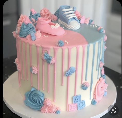 Cakes Gender Reveal, Unisex Baby Shower Cakes, Cake Gender Reveal, Baby Shower Gender Reveal Cake, Gender Reveal Cake Pops, Gender Reveal Cakes, Baby Shower Cakes Neutral, Baby Reveal Cakes, Baby Shower Cake Designs