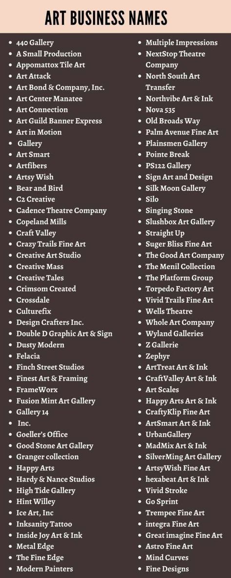 Art Business Names: 400+ Artists Names and Art Gallery Names Aesthetic Names For Artist, Instagram Id Names For Artist, Craft Instagram Names, Insta Id Name For Art Page, Chapter Name Design, Instagram Page Names Ideas, Insta Drawing Page Name Ideas, Art Instagram Username Ideas, Art And Craft Page Name Ideas