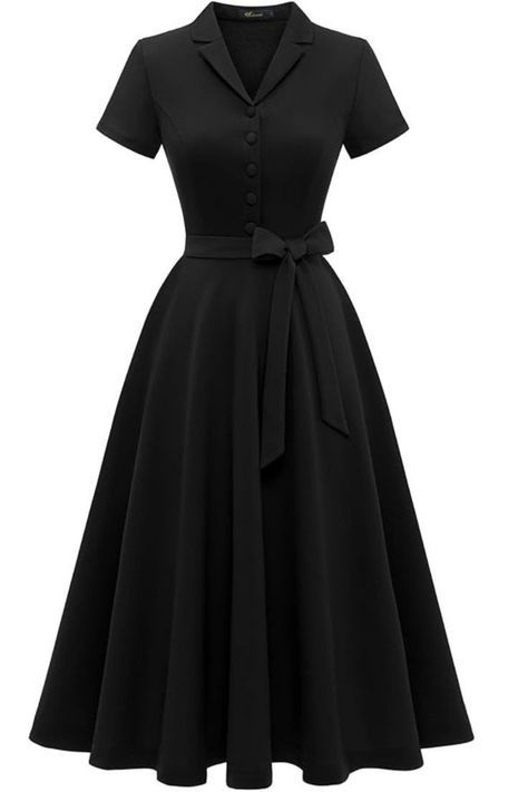 Black Tea Dress, Types Of Sleeves For Women, Elegant Church Dresses, Cute Black Dresses Classy, Black Classy Outfit, Orchestra Dress, Dress Church Outfit, Cute Dresses For Church, School Uniform Design