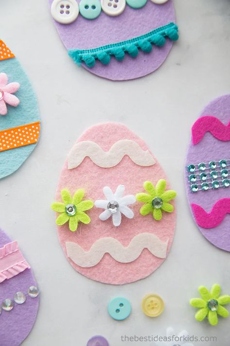 Felt Easter Eggs Craft Easter Crafts Diy Kids, Felt Easter Eggs, Easter Egg Activities, Felt Easter Crafts, Holiday Crafts Easter, Eggs Craft, Velika Noč, Easter Crafts Preschool, Diy Easter Crafts