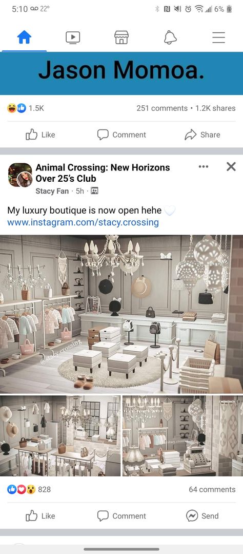 Animal Crossing Rich House, Acnh Apparel Store, Acnh Clothing Shop Ideas, Store Ideas Animal Crossing, Clothes Shop Animal Crossing, Animal Crossing Clothing Shop Ideas, Apperal Store Design Acnh, Home For A Classy Designer Acnh, Animal Crossing Closet Room