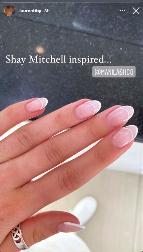 lauren tiby 👼🏻👼🏻 Oval Shape Nail Ideas, Simple Nail Trends 2023, Nail Inspo Bachelorette, Nails For Recruitment, Classy Bridal Nails Simple, Cool French Tip Designs, Shorter Summer Nails, Short Simple Oval Nails, Cute Neutral Nail Ideas