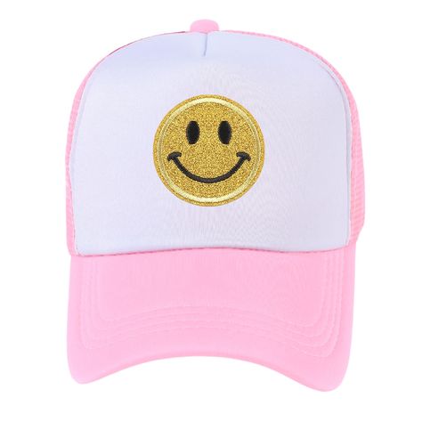 PRICES MAY VARY. 100% Polyester 进口 Snap closure Hand Wash Only Especially for Smile Face Lover - There is a yellow sequins smile face patch on front of this cute trucker hat, bringing a smile to everyone you pass by. People who loves smile face element will love this trendy baseball hat. Premium Happy Face Hat - The vintage 80s neon foam trucker hat is made of high quality polyester, durable for wear a long time. The five panel womens glitter smile trucker hat is suitable for everyone wear in al Preppy Hats, Neon Preppy, Womens Trucker Hat, Preppy Hat, Y2k Hat, Smiley Smile, New Years Hat, Funny Trucker Hat, Leather Beret