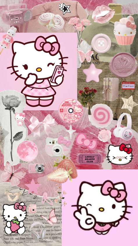 𝒽𝑒𝓁𝓁𝑜 𝓀𝒾𝓉𝓉𝓎 𝓌𝒶𝓁𝓁𝓅𝒶𝓅𝑒𝓇💗🎀 Warm Lounge Wear, Hello Kitty Collage, Cotton Sleepwear, Kitty Wallpaper, Ladies Short, Autumn Style, Hello Kitty Wallpaper, Pajama Set, Hello Kitty