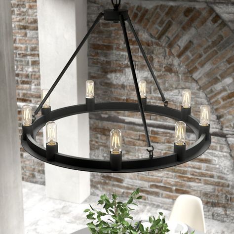 Shop Bellacor for Saddlewood Natural Iron Nine-Light Chandelier by Hunter Fans and other Chandeliers for your home. Free shipping on most lighting, furniture and decor every day. 2 Story Foyer Lighting, Cabin Chandelier, Circle Chandelier, Modern Farmhouse Chandelier, Nook Table, Hunter Ceiling Fans, Farmhouse Light Fixtures, Outdoor Chandelier, Hunter Fan