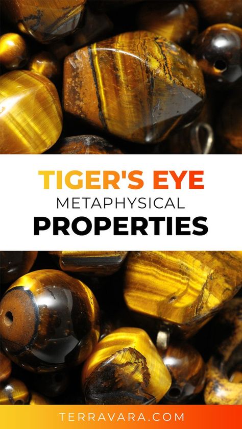 Tiger's eye metaphysical properties. Divine Feminine Spirituality, Tiger Eye Crystal, Minerals And Gemstones, Mind Body Soul, Tigers Eye, Tiger's Eye, Orange Brown, Divine Feminine, Healing Properties