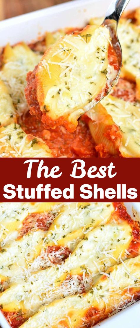 Meatless Stuffed Shells, Ricotta Dinner, Ricotta Cheese Stuffed Shells, Best Stuffed Shells, Jumbo Shell Recipes, Ricotta Tomato, Baked Stuffed Shells, Sausage Stuffed Shells, Italian Stuffed Shells