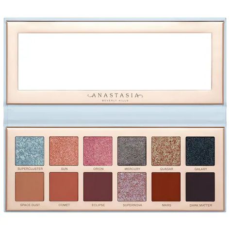 Cosmos Eyeshadow Palette - Anastasia Beverly Hills | Sephora Cosmos Palette, Anastasia Beverly Hills Eyeshadow, Anastasia Beverly Hills Dipbrow, Summer Eyes, Metallic Eyes, Eyeshadow Collection, Metallic Eyeshadow, Cocoa Seeds, Theobroma Cacao