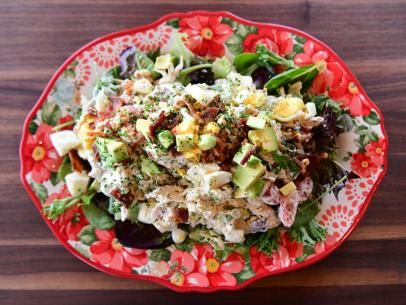 Cobb Chicken Salad Two Ways Recipe | Ree Drummond | Food Network Chicken Salad Pioneer Woman, Cobb Chicken Salad, Chicken Cobb Salad Recipe, Pioneer Woman Chicken, Chicken Cobb Salad, Cobb Salad Recipe, Rotisserie Chicken Salad, Ree Drummond, Fresh Chives