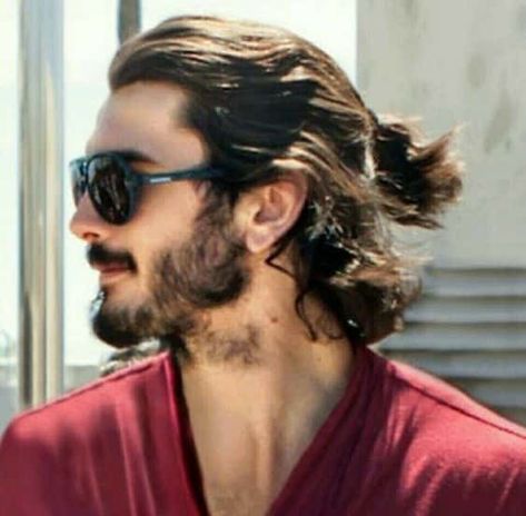 Grow Your Hair Out Without The Awkward Phase – OnPointFresh Male Ponytail Hairstyles, Ponytail Hairstyles Men, Male Long Hairstyles, Long Curly Hair Men, Growing Out Hair, Man Bun Hairstyles, Growing Your Hair Out, Gents Hair Style, Men's Long Hairstyles