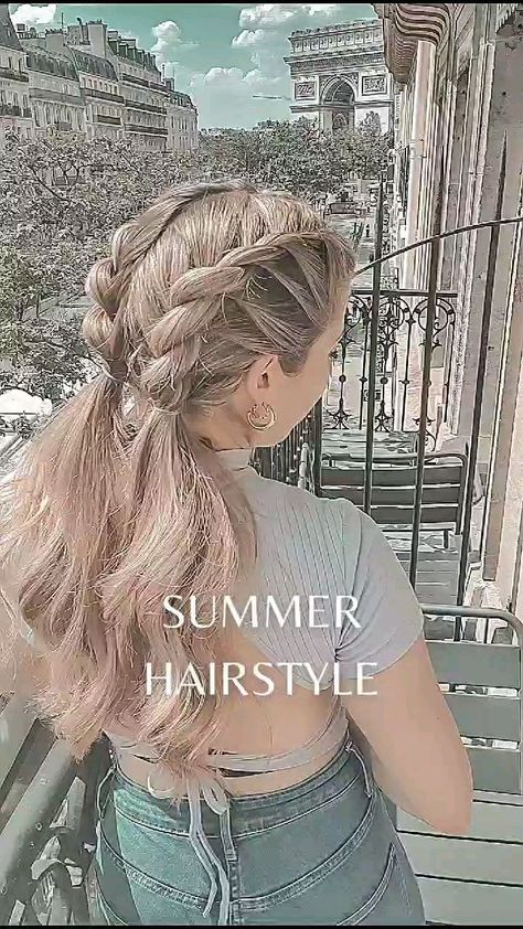 poppy_hairstyles on Instagram: Cute and easy summer hairstyle idea for you guys ♡ who's gonna try this one ? . . . #coiffure #coiffuresimple #tutocoiffure #tresses… Beach Hairstyles Medium, Hairstyles For Medium Length Hair Easy, Easy Summer Hairstyles, Peinados Fáciles Para Cabello Corto, Hairstyles For Medium Hair, Hair Affair, Hair Up Styles, Hair Ponytail Styles, Hair Easy