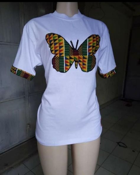 African Print T Shirt Design, Ankara T Shirt Designs, T Shirt With African Print Design, African Kids Clothes, African Print Pants, African Print Shirt, African Fabric Dress, African Print Tops, African Wear Styles For Men