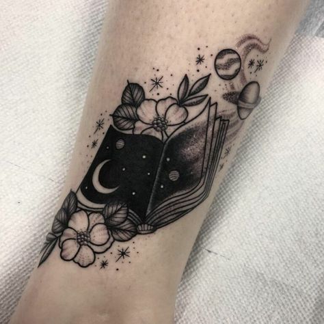 Awe-inspiring Book Tattoos for Literature Lovers - KickAss Things Writer Tattoo, Book Inspired Tattoos, Tatuaje Cover Up, Cover Up Tattoos For Women, Bookish Tattoos, Universe Tattoo, Tattoo Schrift, Literary Tattoos, Muster Tattoos