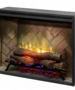 Dimplex RBF36 36" Revillusion Electric Firebox Realistic Electric Fireplace, Modern Flames, Built In Electric Fireplace, Masonry Fireplace, Brick Interior, Concrete Interiors, Mirror Panel, Illustration Simple, Electric Fireplace Insert