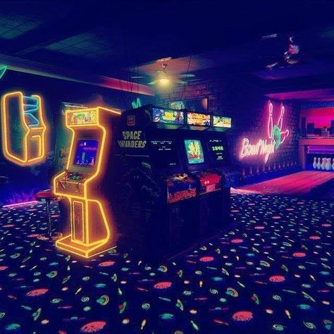 Dark Arcade, Arcade Aesthetic, Arcade Retro, Arcade Room, New Retro Wave, 80s Aesthetic, Retro Arcade, Vaporwave Aesthetic, Neon Aesthetic