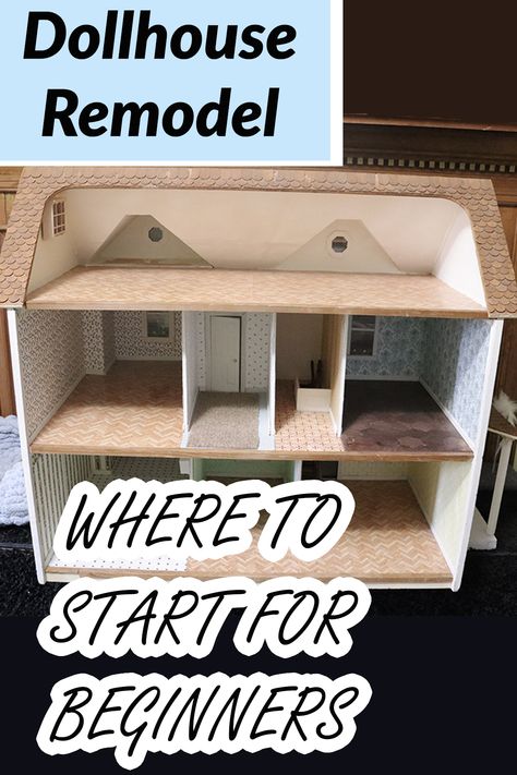 Dollhouse Makeover Diy Ideas, Make Dolls House Furniture, Restore Dollhouse, Dolls House Makeover Diy, Diy Dollhouse Remodel, Dolls House Decorating Ideas, Old Dollhouse Makeover, Decorating A Dollhouse, Dolls House Diy Ideas