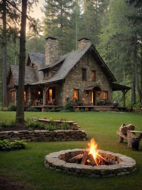 Wohne Im Tiny House, Dream Life House, Dream Cottage, Fantasy House, Cabins And Cottages, Cabin Life, Stone Houses, Dream House Exterior, Stone House