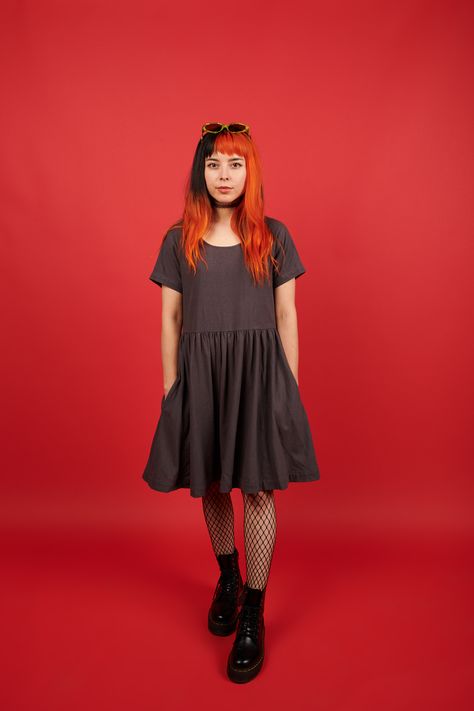 A solid version of our babydoll Gemini Dress made in our classic linen blend. This material is a lower maintenance, sturdier fabric than our previous Gemini release. Although meant to fit more oversized and comfy, this fabric is fine for sizing down if you prefer a more fitted look! summer fashion sustainable fashion summer outfit babydoll dress 90s grunge punk rock Babydoll Dress Outfit Summer, Gemini Dress, Babydoll Dress Outfit, Tshirt Dress Outfit, Babydoll Dress Grunge, Grunge Dress 90s, Outfit 90s, Summer Dress Outfits, Loose Outfit