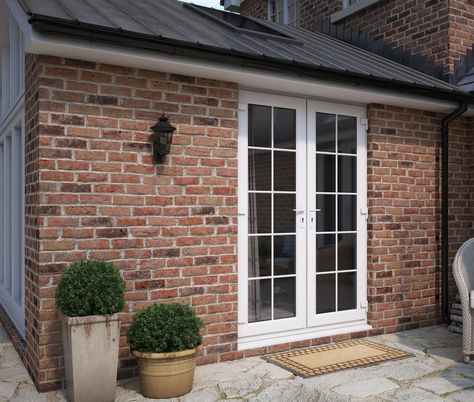 Upvc Georgian French Doors, Extra Wide French Doors, White Aluminium French Doors, External French Doors With Side Panels, French Doors With Side Windows, French Doors Patio Exterior, Bifold French Doors, Parisian Doors, Mums Garden