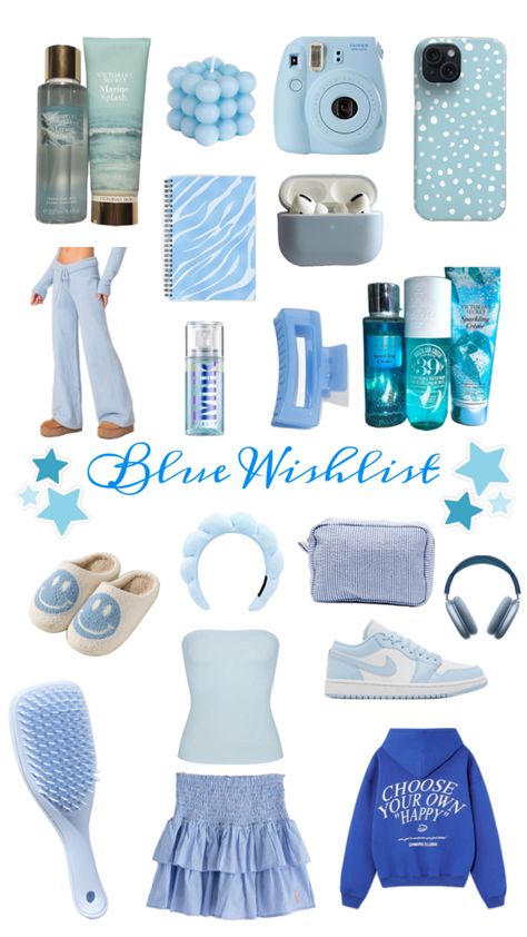 #wishlist #aesthetic #cleangirl #itgirl #wishlistideas #birthdayideas #birthdaywishlist #colorwishlist #colourwishlist #gifts #giftideas #thingsforher #beauty #products #clothes #shoes #vintage #y2k #bluewishlist #bluegifts Affordable Blue Jewelry For Birthday Gift, Blue Necklace For Birthday Gift, Blue Themed Birthday Gift, Cute Blue Necklace For Birthday, Blue Playful Jewelry For Birthdays, Blue Wishlist, Blue Girly Things, Birthday List, Blue Gift