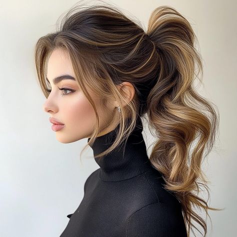 Ponytail Hairstyles: 20 Vibrant Ways to Rock the Latest Trends - Hair Guru Ponytale Hairstyles, Hairstyle Wallpaper, Tf2 Oc, Messy Pony, Low Ponytail Hairstyles, Side Ponytails, Chic Ponytail, Winter Sets, Wedding Hairstyles Bridesmaid