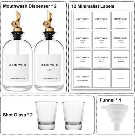 Diy Mouthwash Dispenser, Mouth Wash Dispenser Ideas, Dental Packaging, Mouthwash Dispenser Ideas, Mouthwash Container, Dispenser Ideas, Diy Mouthwash, Listerine Mouthwash, Mouthwash Dispenser