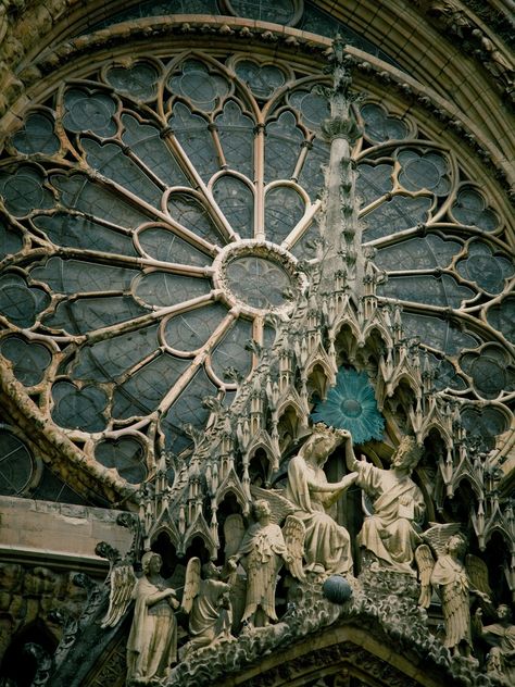 Reims Cathedral, Stained Glass Window, Glass Window, Stained Glass, France, Building, Glass, Wall, White