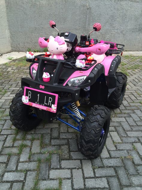 My ATV Pink Four Wheeler, Hello Kitty Motorcycle, Pink Motorcycle, Kids Atv, Girly Graphics, Atv Car, Girly Tingz, Sanrio Stuff, Hello Kitty Birthday Party