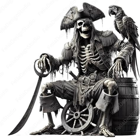 Davy Jones Pirates, Parrot Png, Gothic Illustration, Pirate Illustration, Skeleton Pirate, Lobster Fest, Sea Pirates, Pirate Skeleton, Oakland Raiders Logo